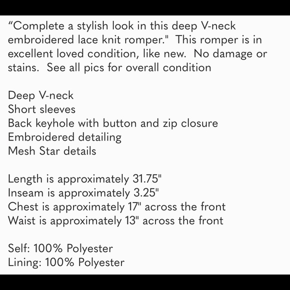 Honey Punch Carina Star Lace Romper - Picture 13 of 13